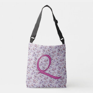 Floral Luxury Monogram Q Tragetaschen Mit Langen Trägern