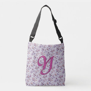 Floral Luxury Monogram Y Tragetaschen Mit Langen Trägern
