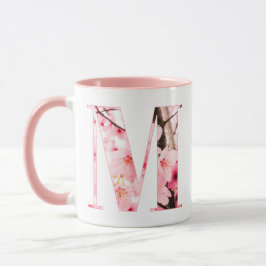 Floral M Initial Mug | Personalized Name & Traits Tasse