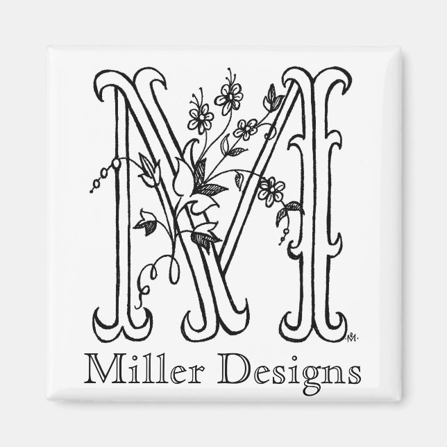 Floral M: Miller Designs Magnet (Vorne)