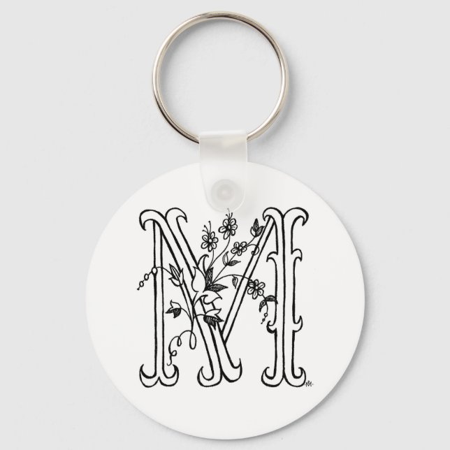 Floral M Schlüsselanhänger (Vorderseite)
