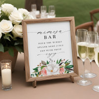 Floral Magnolia Rose Brautparty Mimosa Bar Sign
