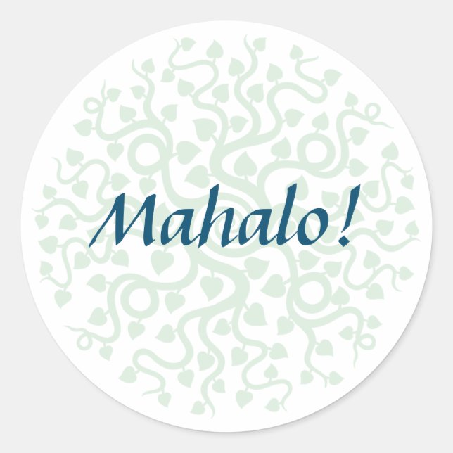 Floral Mahalo Kleine Round Stickers (Vorderseite)