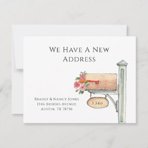 Floral Mailbox Wir sind flach umgezogen Mitteilungskarte