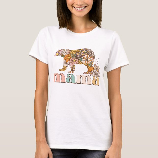 Floral Mama Bear T-Shirt (Vorderseite)