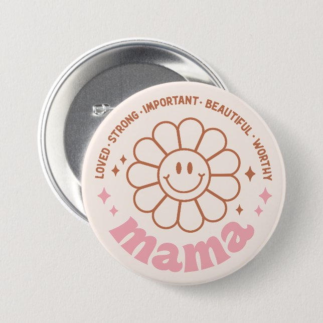 Floral Mama Button (Vorne & Hinten)