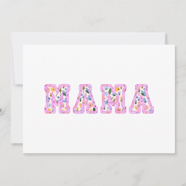 Floral Mama Retro Mama Boho Mutter Einladung (Vorderseite)