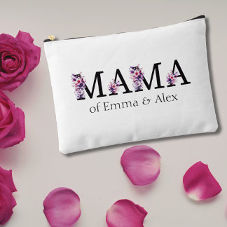 Floral Mama Text personalisiert Kids Names Zubehörtasche