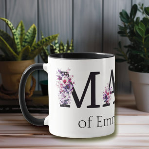 Floral Mama Text Personalisierte Kinder Namen 2 Tasse
