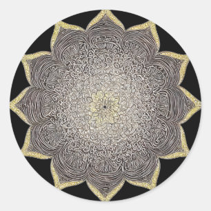 FLORAL MANDALA ART FÜR SPIRITUELLE MEDITUNG YOGA RUNDER AUFKLEBER