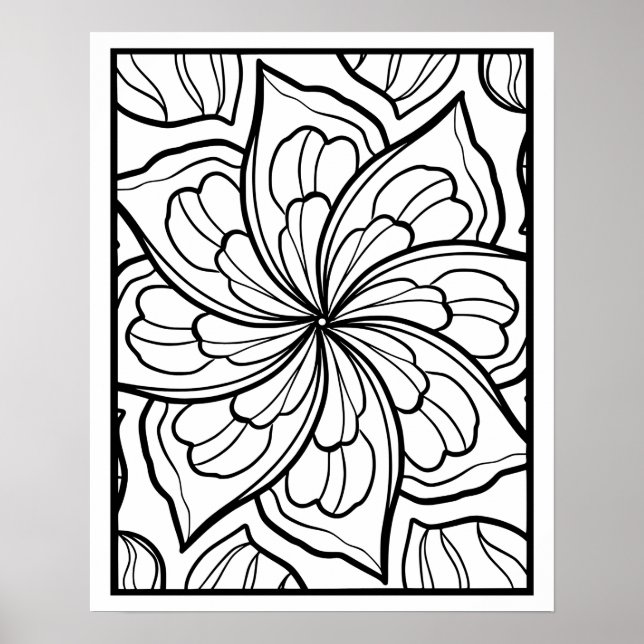 Floral Mandala Coloring Poster (Vorne)