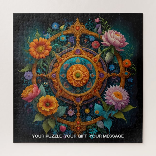 Floral Mandala der Verzauberung Puzzle (Vertikal)