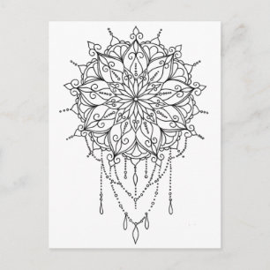 Floral Mandala Farbe Ihre eigene Postkarte