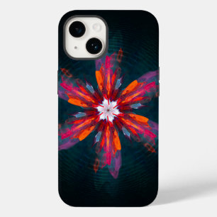 Floral Mandala Flowers Orange Red Blue Abstract Case-Mate iPhone 14 Hülle