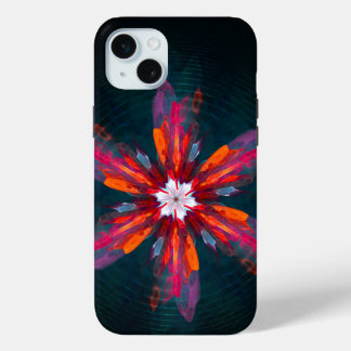 Floral Mandala Flowers Orange Red Blue Abstract Case-Mate iPhone Hülle