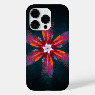 Floral Mandala Flowers Orange Red Blue Abstract Case-Mate iPhone 14 Pro Hülle