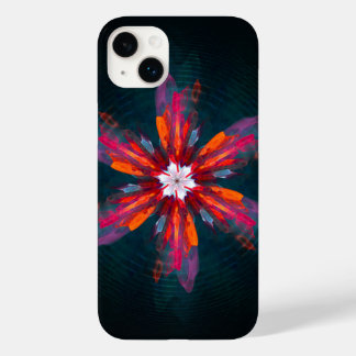Floral Mandala Flowers Orange Red Blue Abstract Case-Mate iPhone 14 Plus Hülle