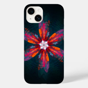 Floral Mandala Flowers Orange Red Blue Abstract Case-Mate iPhone 14 Hülle