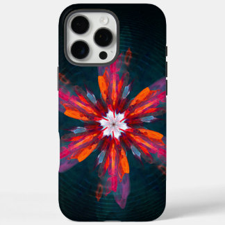 Floral Mandala Flowers Orange Red Blue Abstract iPhone 16 Pro Max Hülle