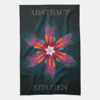 Floral Mandala Flowers Orange Red Blue Abstract Geschirrtuch