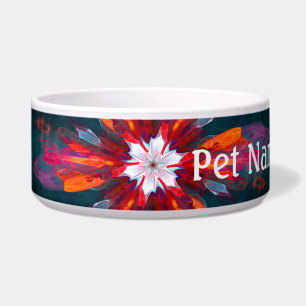 Floral Mandala Flowers Orange Red Blue Abstract Napf