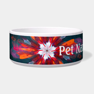 Floral Mandala Flowers Orange Red Blue Abstract Napf