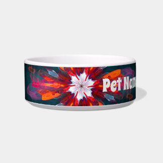 Floral Mandala Flowers Orange Red Blue Abstract Napf