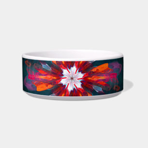 Floral Mandala Flowers Orange Red Blue Abstract Napf