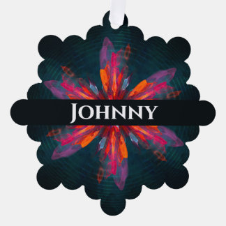 Floral Mandala Flowers Orange Red Blue Abstract Ornament Karte