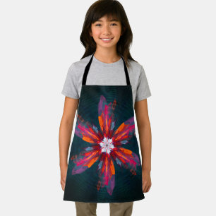 Floral Mandala Flowers Orange Red Blue Abstract Schürze