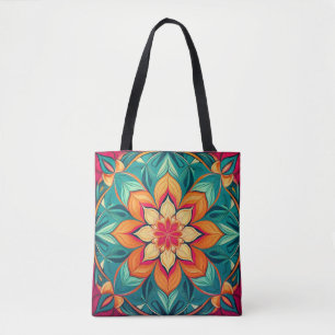Floral Mandala Kunst - Farbenprächtiges abstraktes