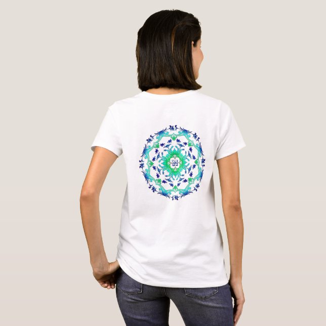 Floral mandala. Monogramm. T-Shirt (Schwarz voll)