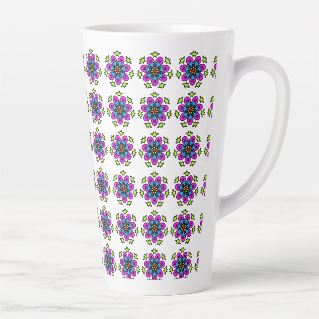 Floral Mandala Pattern Milchtasse (Rechts)