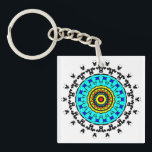 Floral Mandala Seamless Pattern Vivid Cyan Gold Schlüsselanhänger<br><div class="desc">Elevate your style with this exquisite Floral Mandala Seamless Pattern. Featuring a mesmerizing blend of vivid cyan and golden yellow tones,  this intricate geometric design symbolizes harmony and balance. Perfect for those who appreciate detailed artistry and a touch of bohemian elegance in their everyday essentials.</div>