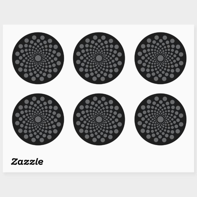 Floral Mandala Template Classic Round Sticker (Blatt)