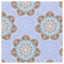 Floral Mandala Tile in Light Blue Stoff