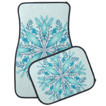 Floral Mandala - Türkis Blue Boho Snowflake