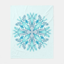 Floral Mandala - Türkis Blue Boho Snowflake