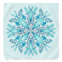Floral Mandala - Türkis Blue Boho Snowflake