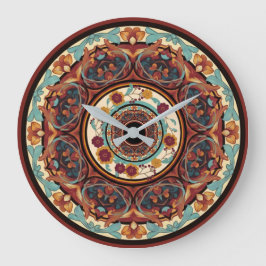 Floral Mandala Wall Clock Große Wanduhr
