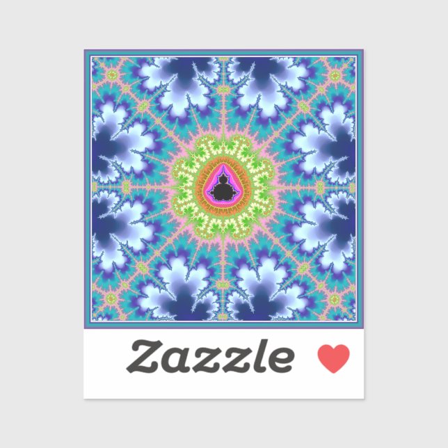 Floral Mandelbrot Fraktal Aufkleber (Blatt)