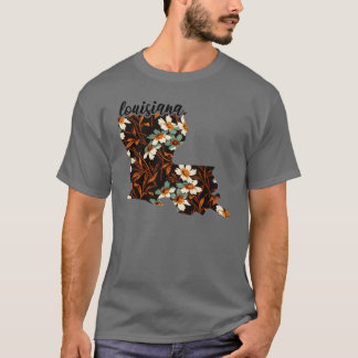 Floral Map USA Staaten Map of T-Shirt