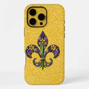 Floral Mardi Gras Lilie iPhone 16 Pro Max Hülle