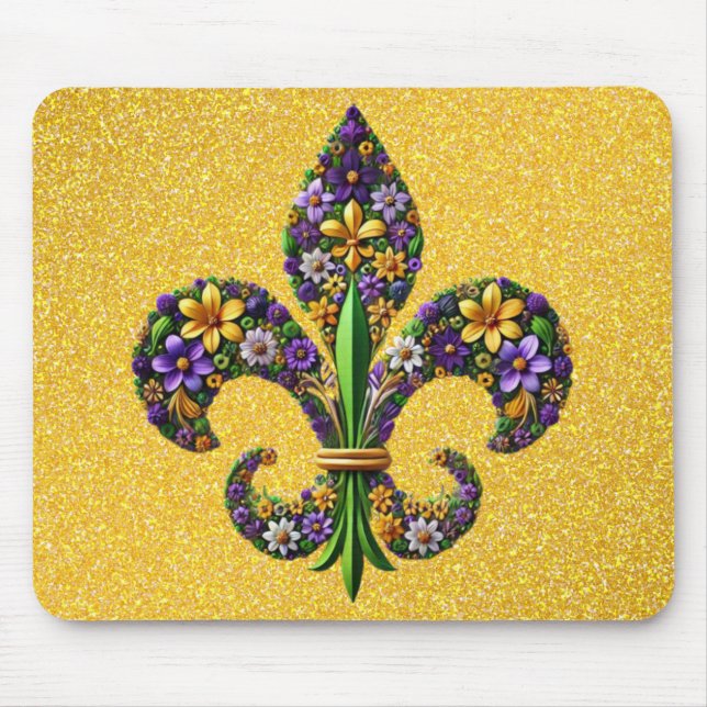Floral Mardi Gras Lilie Mousepad (Vorne)
