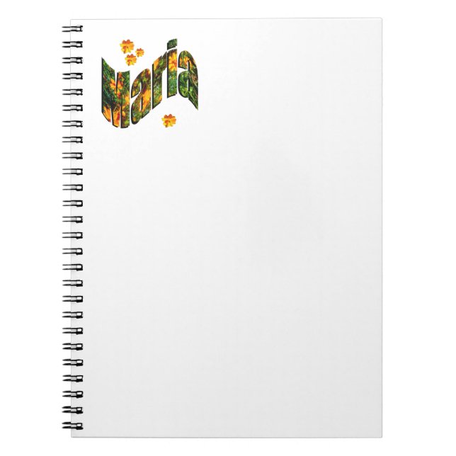 Floral Maria Name, Notebook Notizblock (Vorderseite)