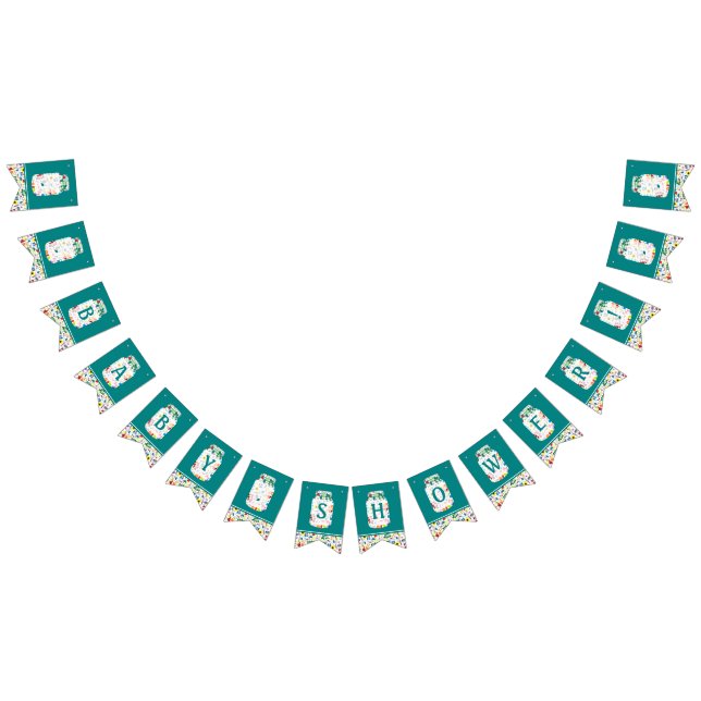 Floral Mason Jar Baby Shower Wimpelkette (Alle)