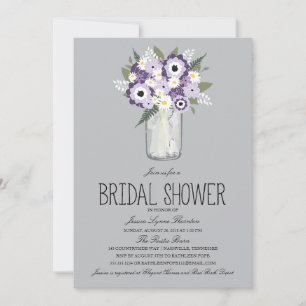 Floral Mason Jar Brautparty Einladung