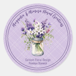 Floral Mason Jar Business/Marketing/Verpackung Runder Aufkleber