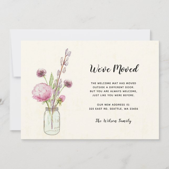 Floral Mason Jar haben wir neue Adresse verschoben (Vorderseite)