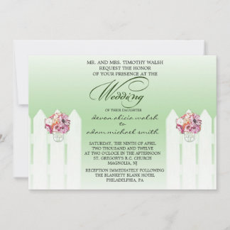 Floral Mason Jar Hochzeit Einladung